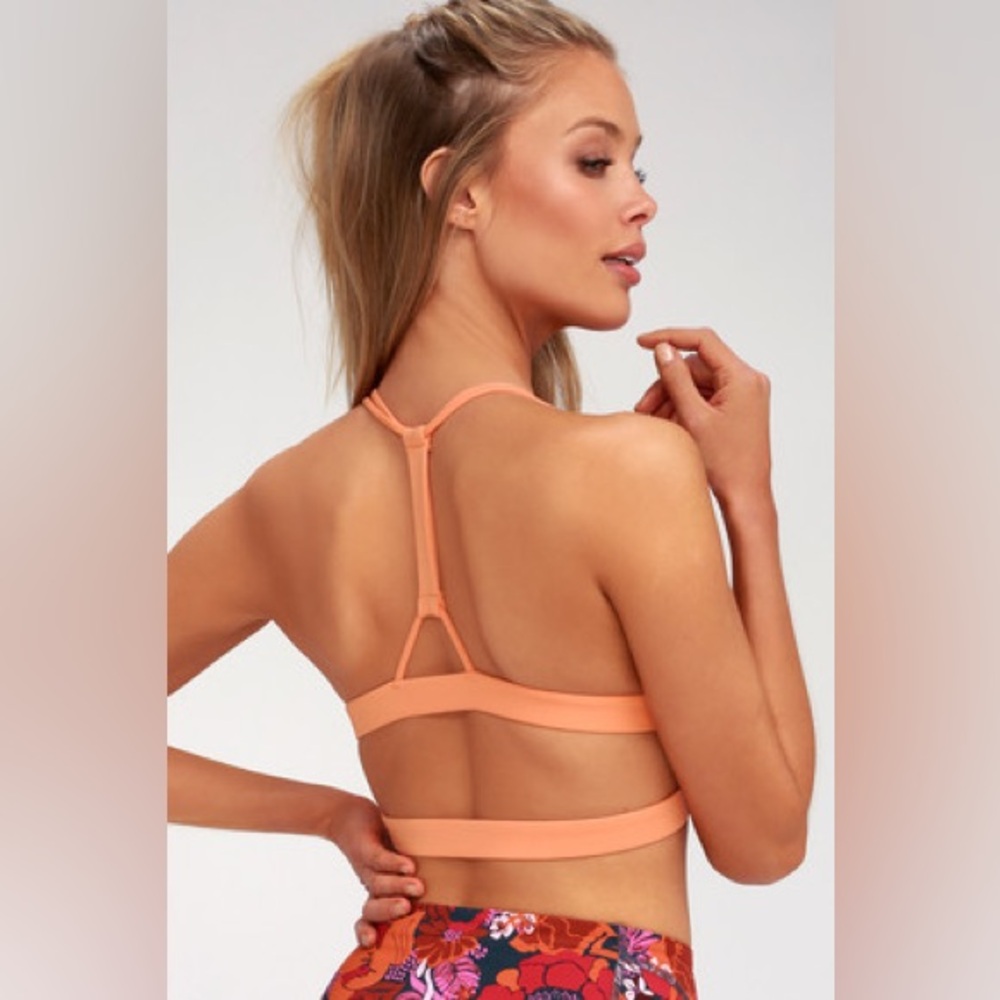 Free People No Stitch In Time Peach Sports Bra